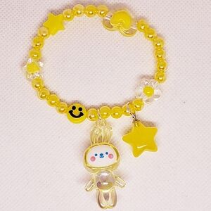 Handmade beaded yellow kawaii bunny bracelet